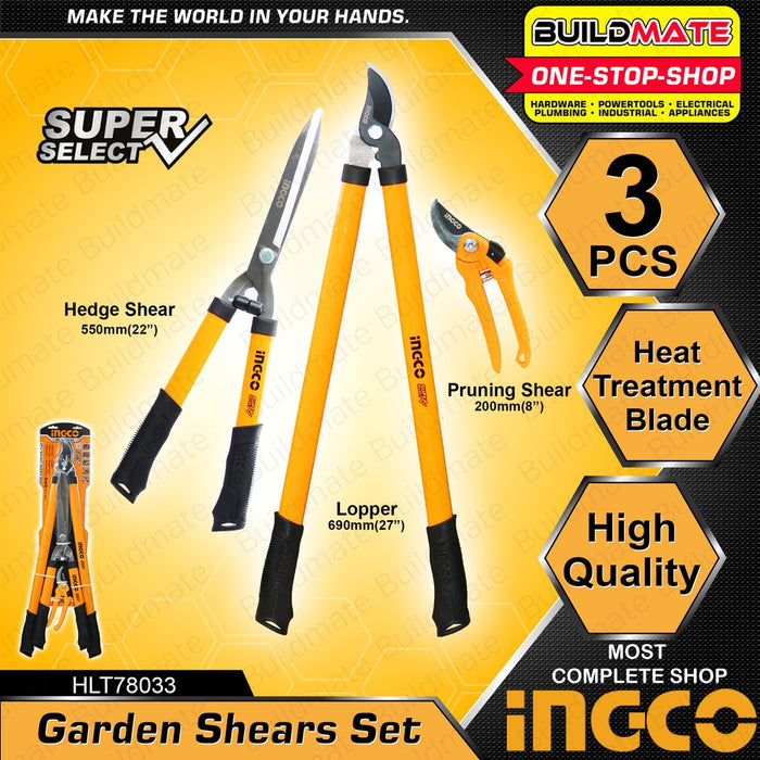 INGCO 3 Pcs Plant Garden Pruning Hedge Lopper Shears Scissor Set HLT78033 •BUILDMATE• HT2