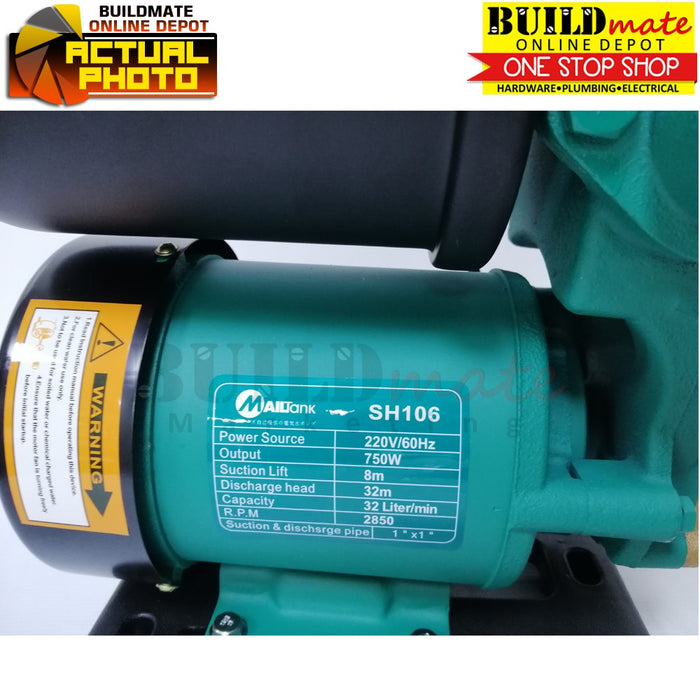 MAILTANK Self-Priming Peripheral Smart Water Pump 1HP 750W SH106