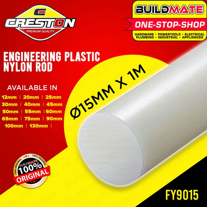 CRESTON Engineering Plastic Nylon Rod 15mm 1 Meter FY9015 •BUILDMATE•