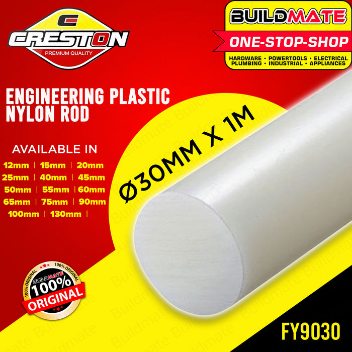 CRESTON Engineering Plastic Nylon Rod 30mm 1 Meter FY9030 •BUILDMATE•