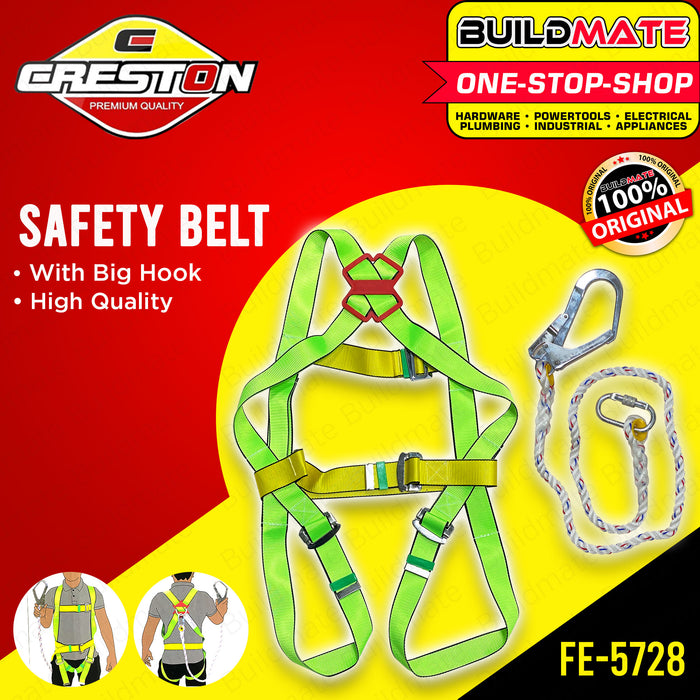 CRESTON Safety Belt Full Body with Big Hook FE5728 •BUILDMATE•