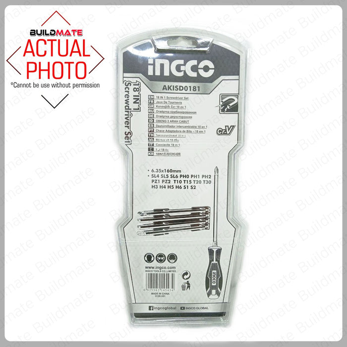 INGCO 18 in 1 Screwdriver Set AKISD0181 •BUILDMATE• IHT