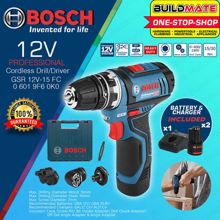 BOSCH Professional Li-Ion Cordless Drill Driver GSR 12V-15 06019F60K0 100% ORIGINAL •BUILDMATE• BLC