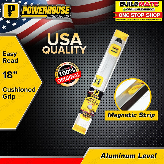 BUILDMATE Powerhouse Aluminum Level with Magnetic Strip 18" | 24" SOLD PER PIECE - PHHT