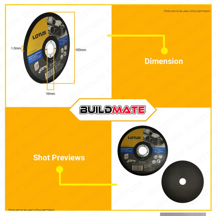 [WHOLESALE] 50PCS LOTUS 1.0 Ultra SLIM Steel Cutting Disc 4" Inch 100mm For Steel LTXT100STSC •BUILDMATE•