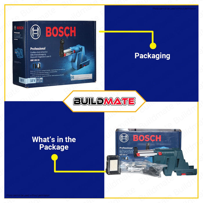 BOSCH Professional Cordless Dust Extraction For Rotary Hammer GDE 18V-16 1600A013FK •BUILDMATE• BPT