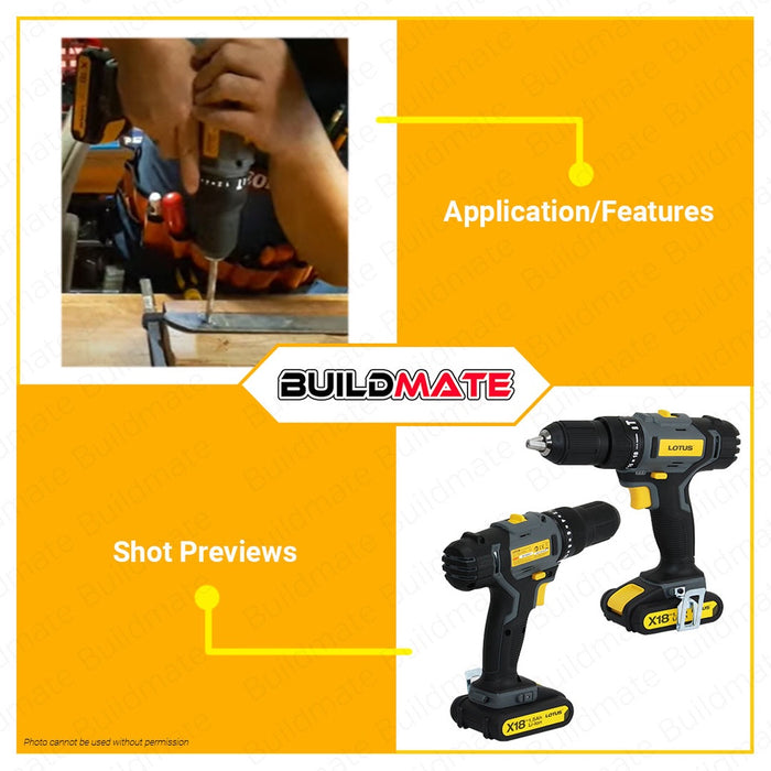 LOTUS X LINE Cordless Impact Drill 18V LTHD18VLI 2 BUILDMATE