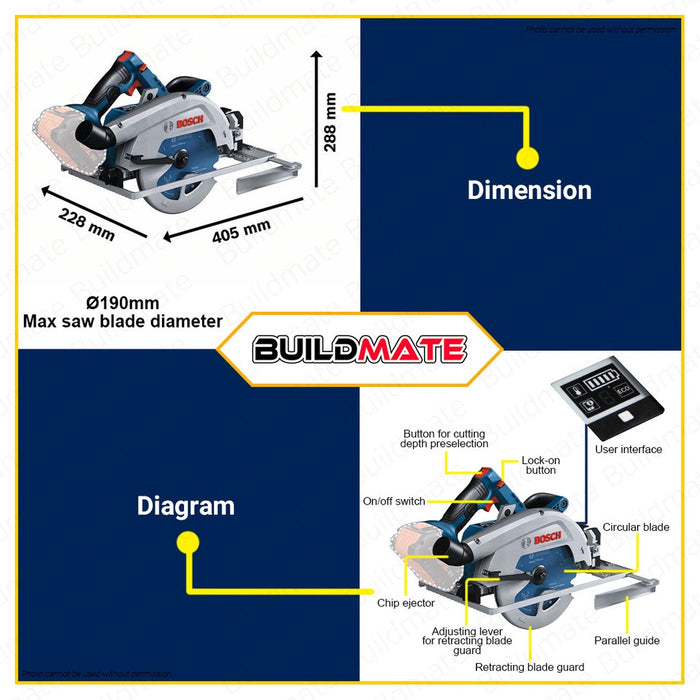 BOSCH Professional Li-Ion Lithium Ion Cordless Circular Saw GKS18V-68 GC 06016B5100 BLC