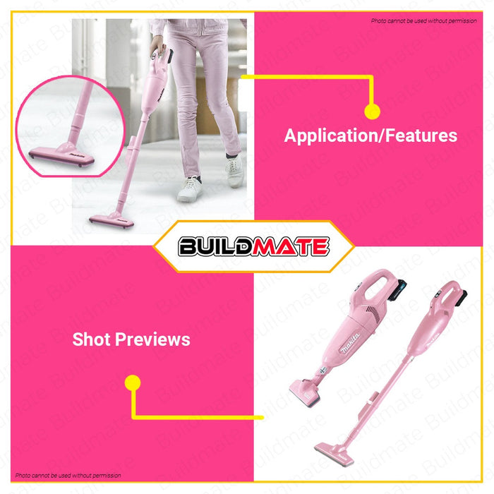 MAKITA PINK ORIGINAL 12V Lithium Ion Cordless Vacuum Cleaner Max 600ml CL180FDSAP •BUILDMATE•