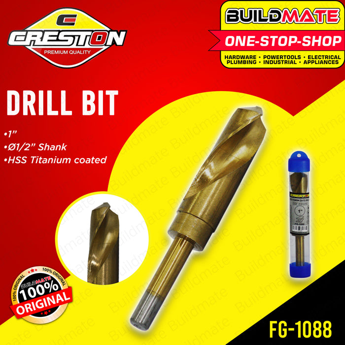 CRESTON HSS Titanium Coated Drill Bit 1" FG1088 •BUILDMATE•