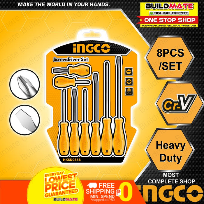 INGCO Screwdriver 8PCS/SET HKSD0858  •BUILDMATE• IHT