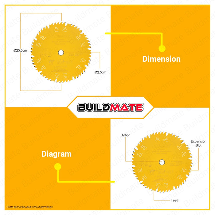 LOTUS X1 Combination Carbide Wood Saw Blade Diable Style 10 Inch x 50T x 25.4mm L1050X •BUILDMATE•