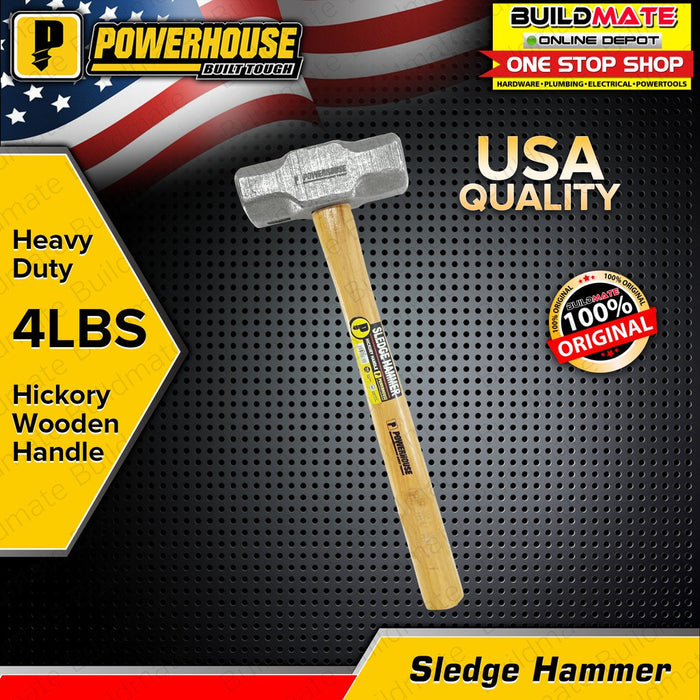 POWERHOUSE 4 LBS Sledge Hammer with Hickory Wooden Handle •BUILDMATE• PHHT