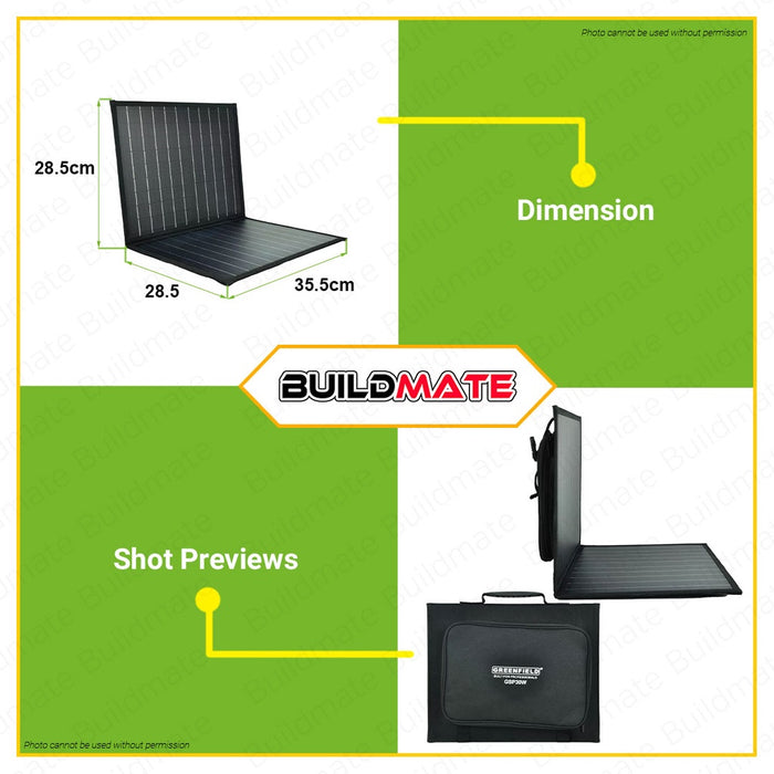 Greenfield Foldable Solar Panel 30W Compatible With Portable Solar Generators GSP30W •BUILDMATE•