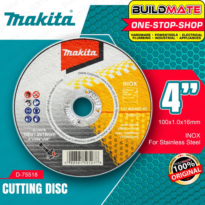 MAKITA Original Cutting Disc Wheel INOX Stainless 4" SUPER THIN For Angle Grinder •BUILDMATE•