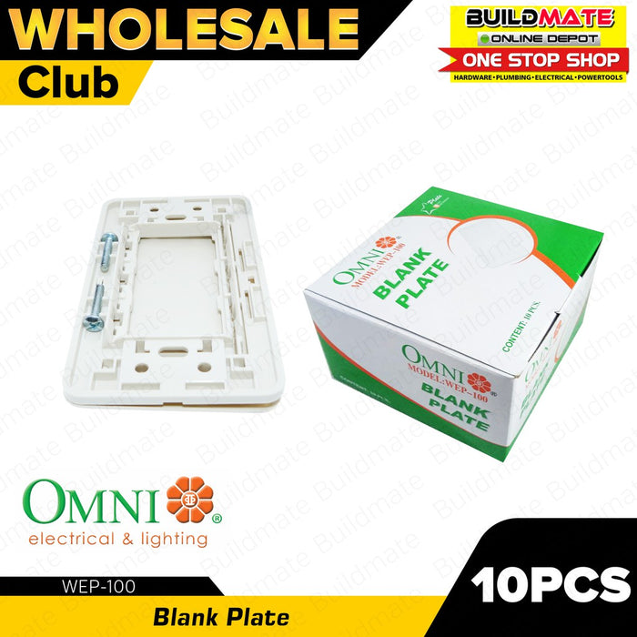 [WHOLESALE] BUILDMATE Omni 10pcs Electrical Blank Classic Plate ABS Wall Junction Box Outlet Cover Empty Gang Blanking Plate WEP-100