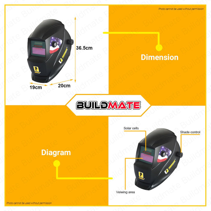 POWERHOUSE USA Legendary Series Auto Darkening Welding Helmet Mask •BUILDMATE• PHI