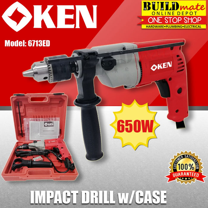 KEN Impact Drill With Case 650W Ø13mm 6713ED