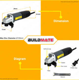 LOTUS Angle Grinder 4" 850W LTSG8500S +FREE Cutting Disc •BUILDMATE• LPT