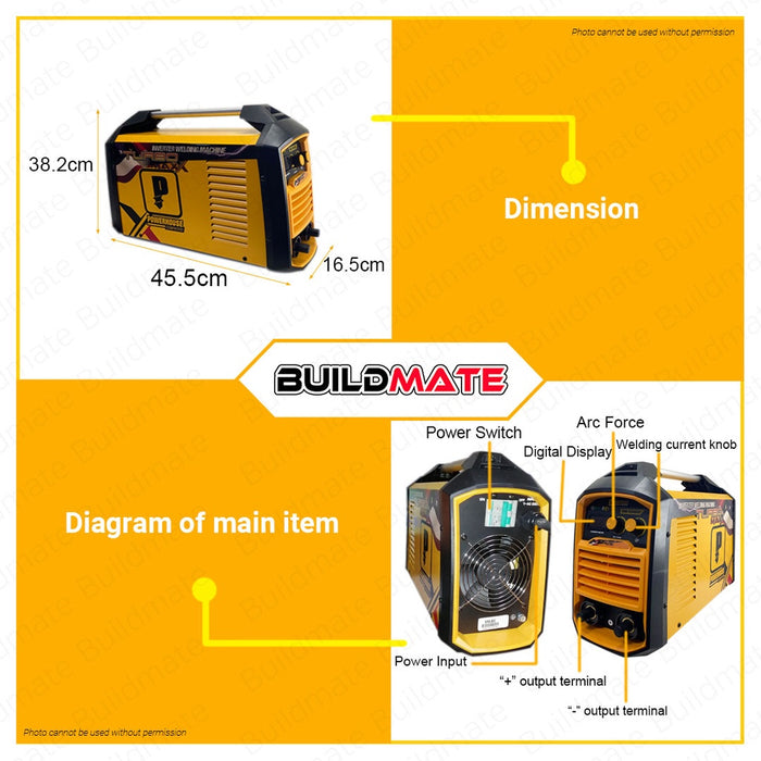 POWERHOUSE USA INVERTER TYPE PORTABLE WELDING MACHINE TURBOMAXX SERIES ARC MMA-500AMP •BUILDMATE•