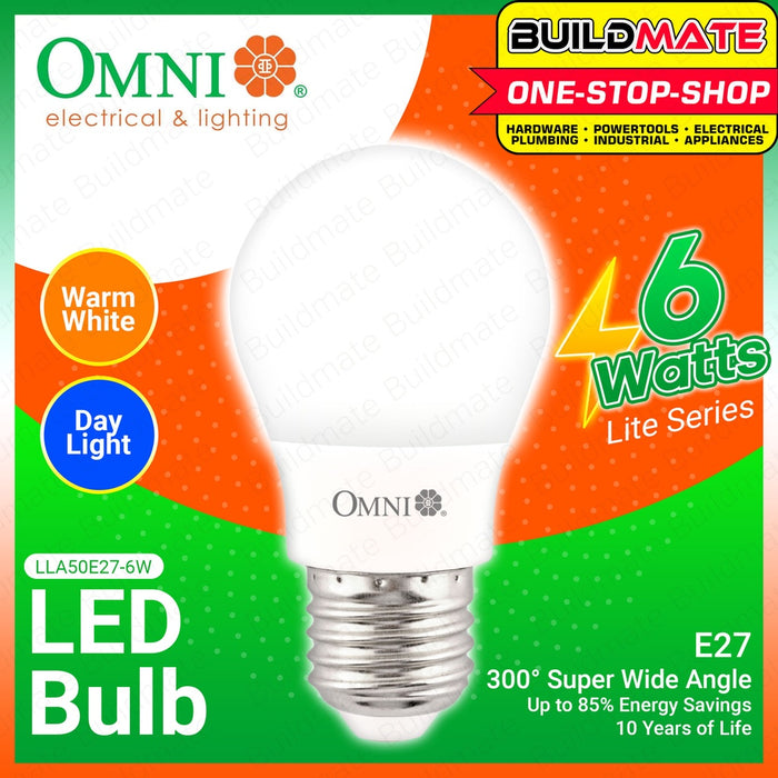 OMNI LED Lite Light Bulb A50 6W LLA50E27 6W BUILDMATE Buildmate