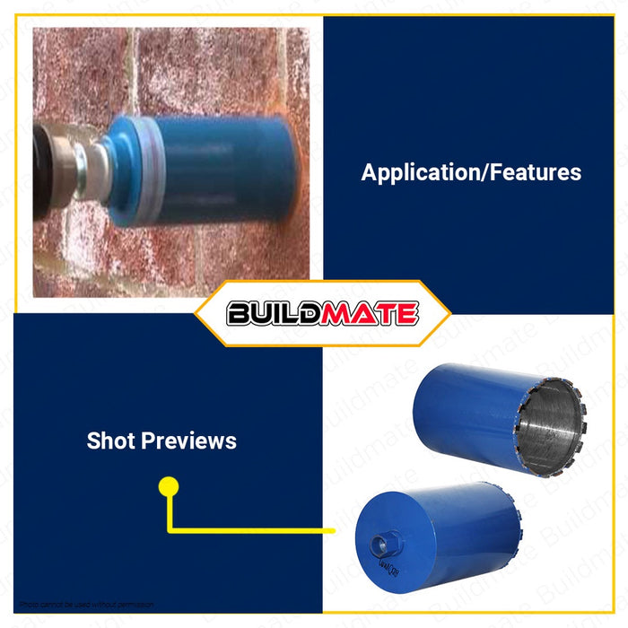 FUJIMA Diamond Core Bits 200mmx370mm 7.8" Inch For Hard Concrete, Brick, & Block FT-DCB200 BUILDMATE