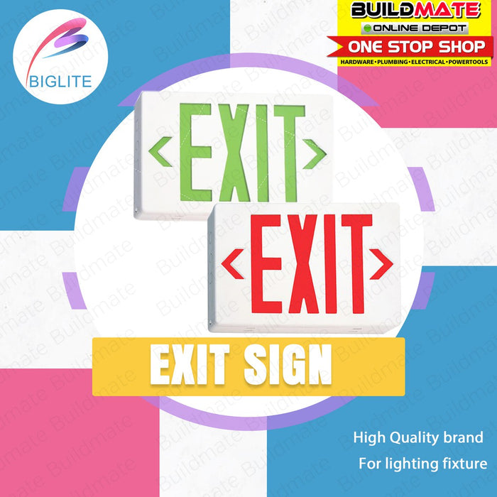 BIGLITE LED EXIT Sign Red/Green •BUILDMATE•