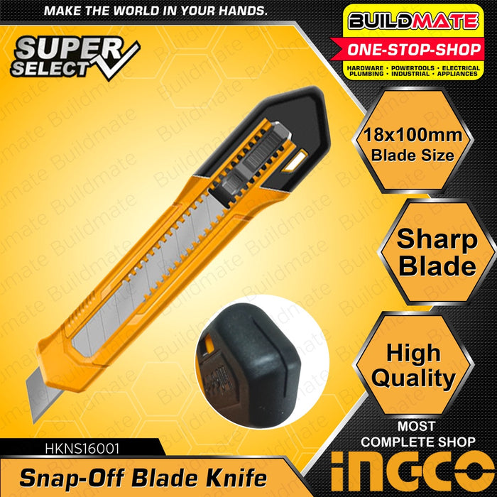 BUILDMATE Ingco Snap-Off Blade Knife 135MM - 152MM Board or Paper Cutter Handy Utility Cutter HKNS16001 / HKNS110925 / HKNS110915- IHT