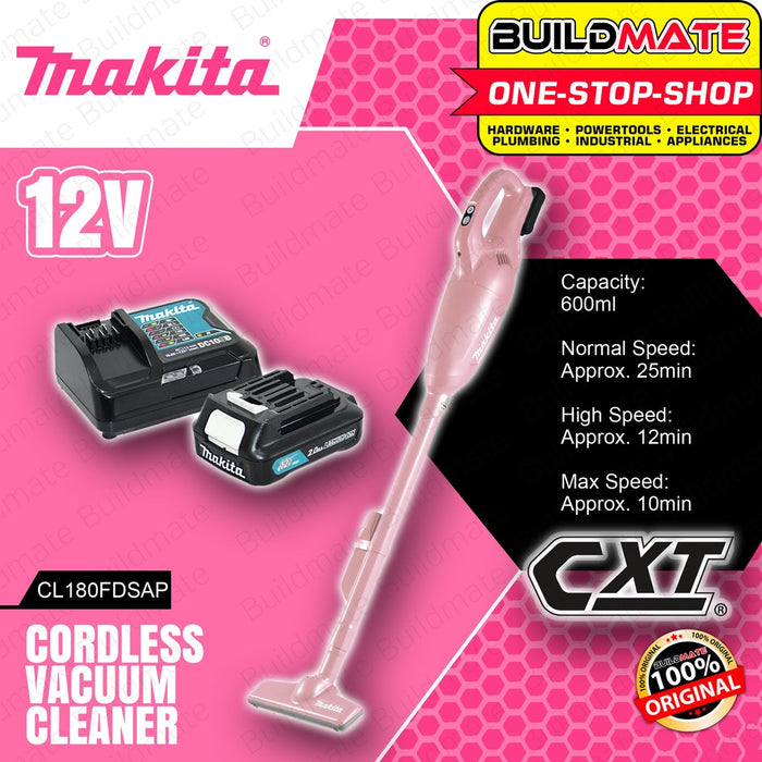 MAKITA PINK ORIGINAL 12V Lithium Ion Cordless Vacuum Cleaner Max 600ml CL180FDSAP •BUILDMATE•