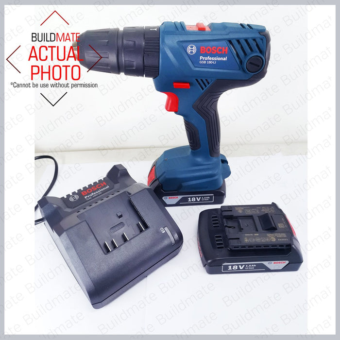 BOSCH Professional Cordless Impact Drill GSB 180-LI •BUILDMATE• BLC