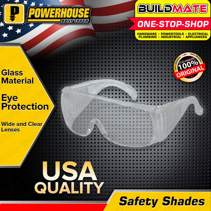 POWERHOUSE Safety Glasses Eye Protector Goggles Cover Guard •BUILDMATE• PHHT