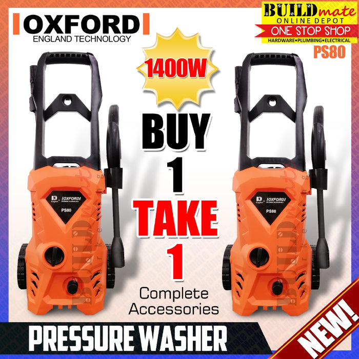 OXFORD BUY 1 TAKE 1 Pressure Washer 1400W PS80 •BUILDMATE•