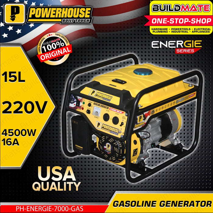 POWERHOUSE ENERGIE SERIES Gasoline Generator Recoil Start Max Power 4.5KW PH-ENERGIE-7000-GAS