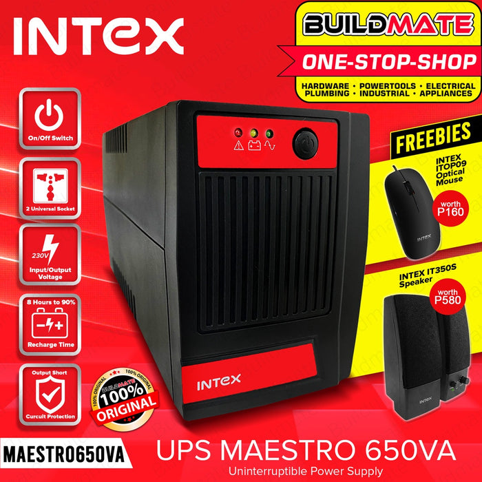 INTEX MAESTRO UPS 650VA with 2-socket Uninterruptible Power Supply 650VA •BUILDMATE•