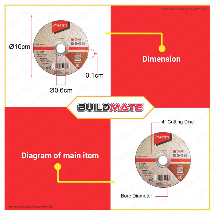 MAKITA Original Cutting Disc Wheel INOX Stainless 4" SUPER THIN For Angle Grinder •BUILDMATE•