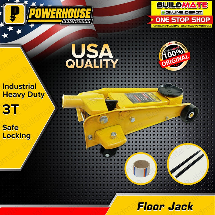 POWERHOUSE 3 TONS Floor Jack Heavy Duty •BUILDMATE• PHHT