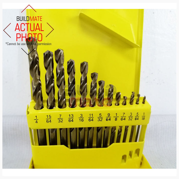 LOTUS HSS-CO Drill Bit 13PCS/SET For Wood , PVC , Metal LTXT13CDBX •BUILDMATE•  LPA