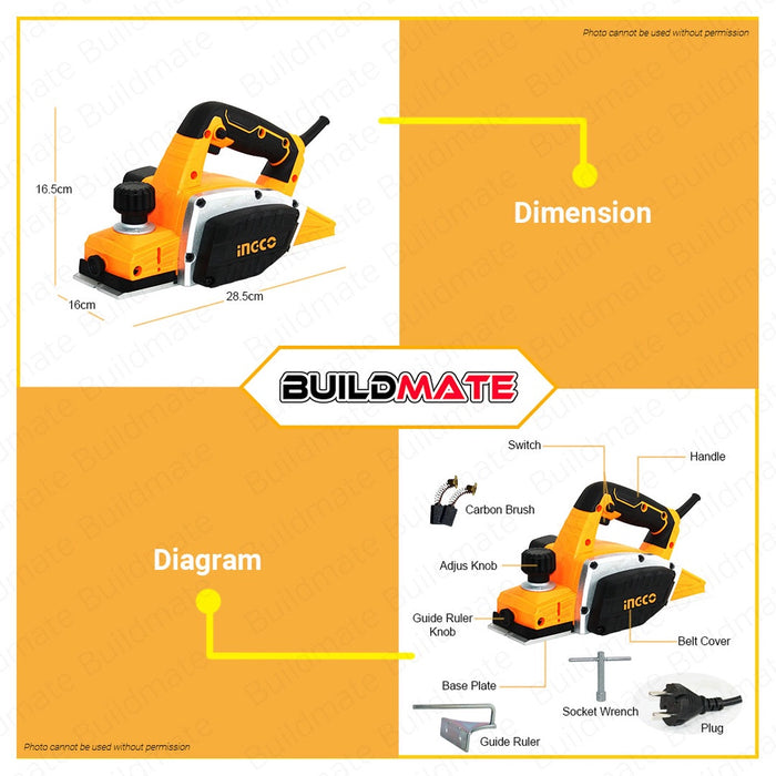 BUILDMATE Ingco Electric Wood Planer Machine Katam 680W | 750W for Woodworking Handheld Tool • IPT