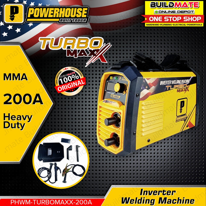 POWERHOUSE USA 200A TURBOMAXX MINI Portable Inverter Welding Machine Arc Stick MMA-200A •BUILDMATE•