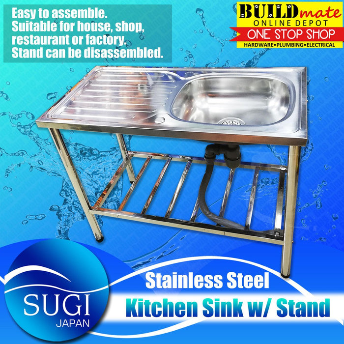 SUGI STAINLESS Kitchen Sink SET with Bowl, Drain and Stand SW3920 •BUILDMATE•