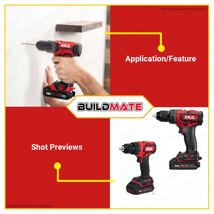 SKIL Cordless Drill / Driver 20V BL Energy Platform with 2 Battery & Charger DL5239C-20 •BUILDMATE•