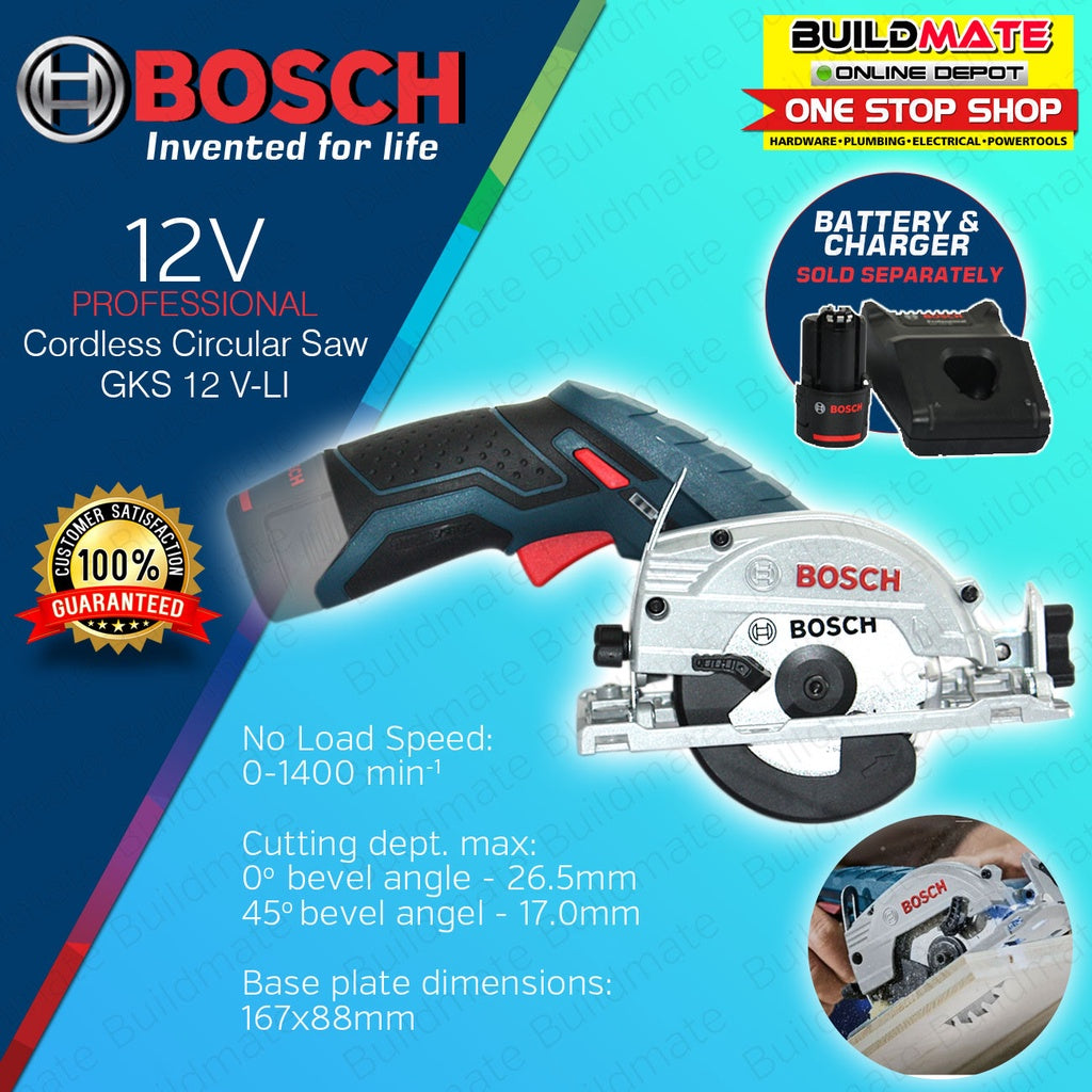 BOSCH Professional Cordless Circular Saw 12V GKS12V LI SOLO BARE