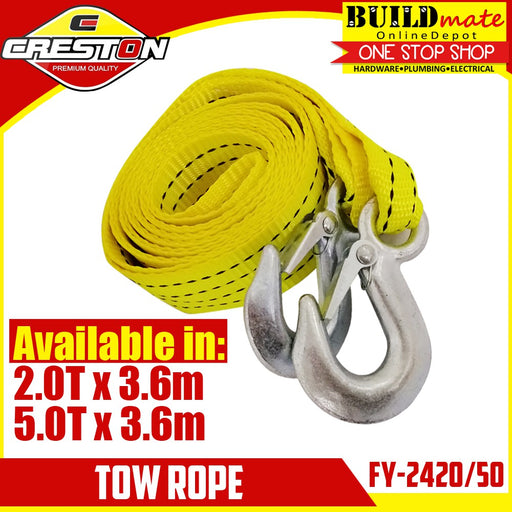 CRESTON Tow Rope 2T / 5T x 3.6m •BUILDMATE• — Buildmate