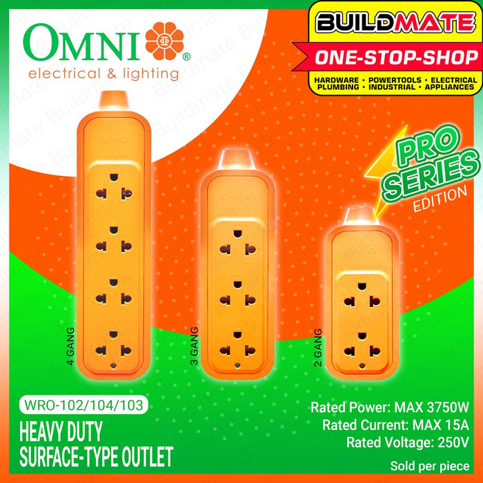 OMNI PRO Series Heavy Duty Surface Type Extension Socket Outlet WRO102 | WRO103 | WRO104 •BUILDMATE•