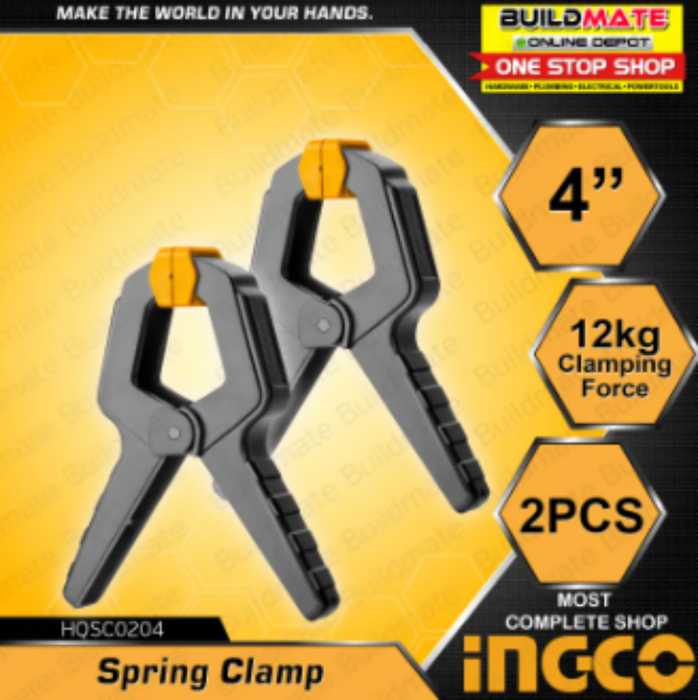 INGCO Nylon Spring Clamp Backdrop Clip / Holder 2PCS 4" HQSC0204 •BUILDMATE• IHT