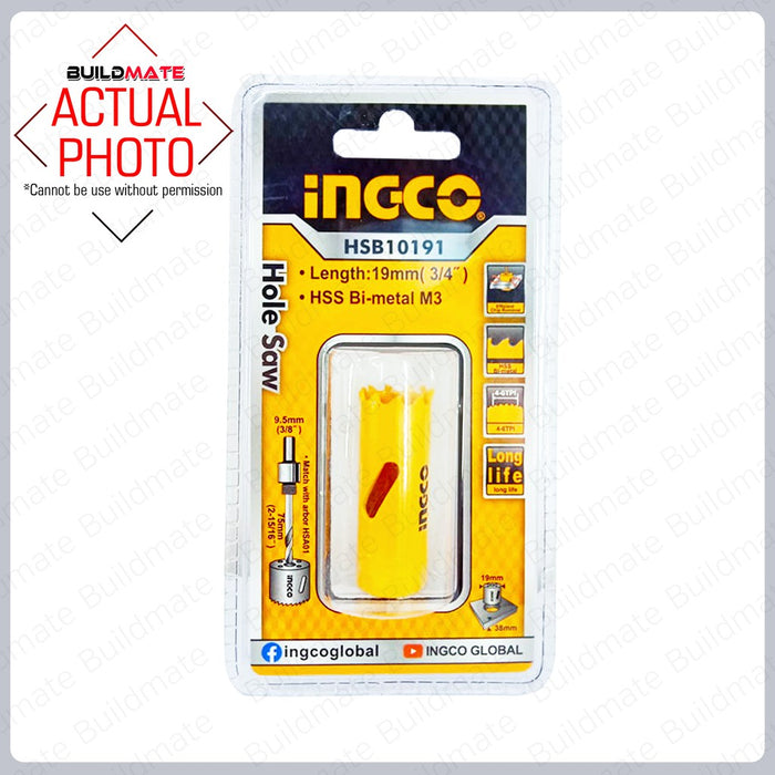 INGCO Hole Saw 19mm HSB10191 •BUILDMATE• IHT