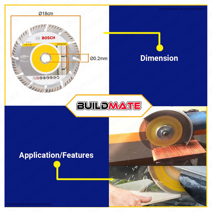 BOSCH Professional 7 Inches 180mm UNIVERSAL Diamond Cutting Saw Blade Standard 26088615063 BAX