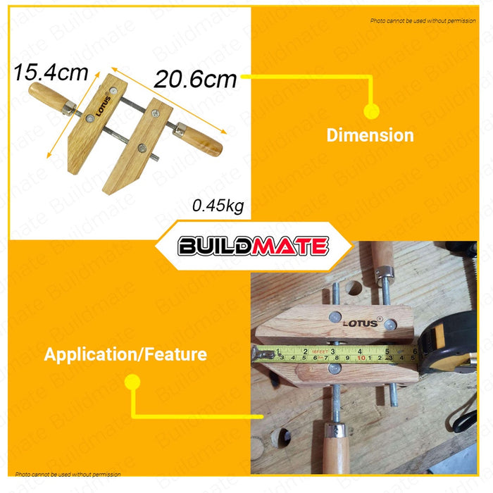 LOTUS Hand Screw Wood Clamp 6" LTHT6HCX •BUILDMATE• LHT