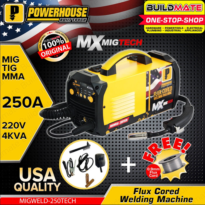 POWERHOUSE 250A USA Migweld Gasless MIG Portable Inverter Welding Machine MIGTECH 250TECH