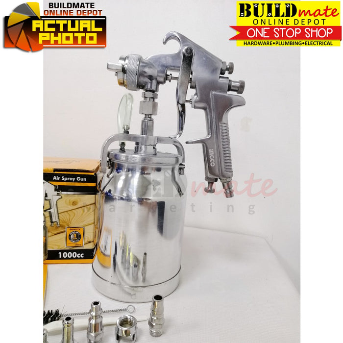 INGCO Air Spray Gun 1000CC (1.8mm Nozzle) 3-4bar Paint Spray for Base Coat ASG3102 •BUILDMATE• IHT